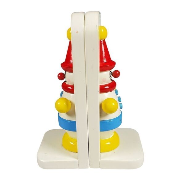Circus Clown Bookends Yellow Red Childs Shelf Decor Novelty Unique Whimsical - Picture 5 of 8